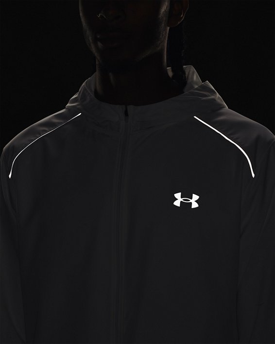 Men's UA Launch Hooded Jacket, White, pdpMainDesktop image number 3